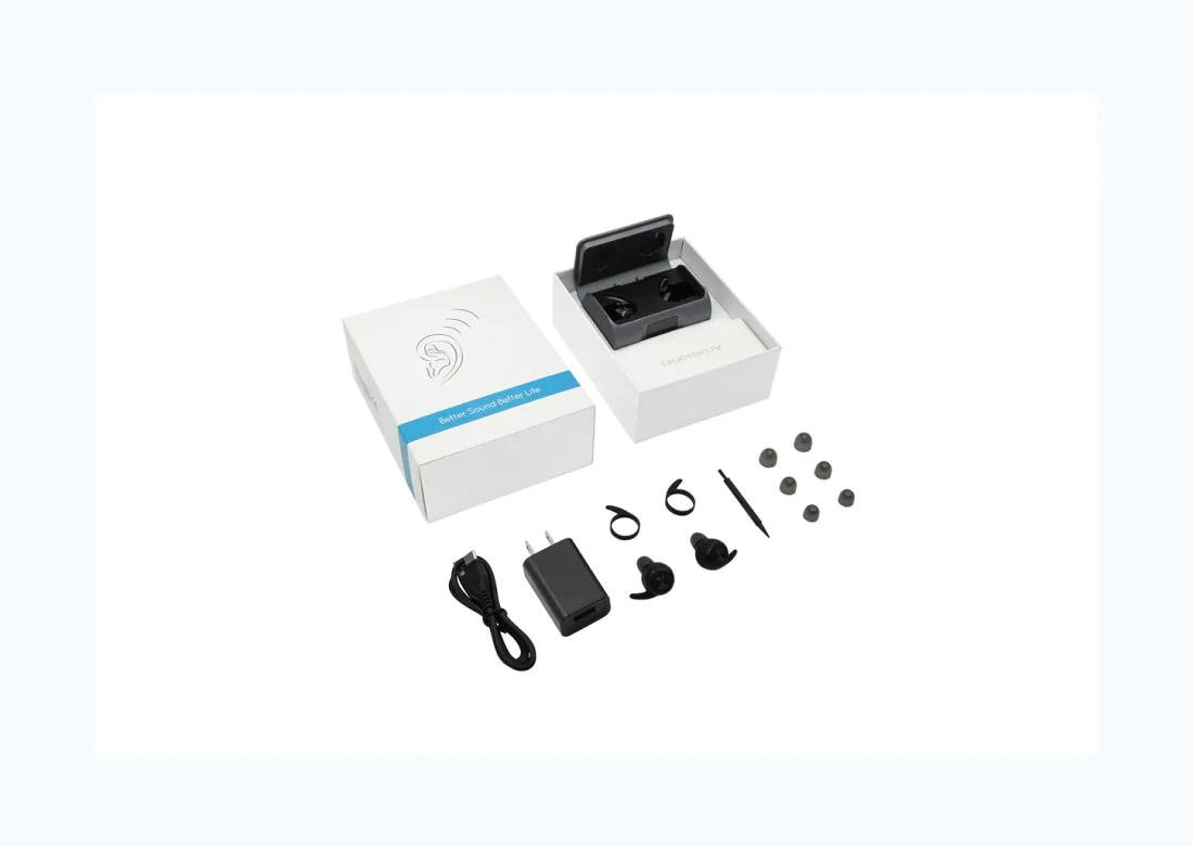 Contenido completo del paquete del audífono Bluetooth